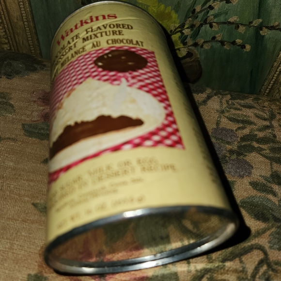 Collectible Old Cardboard Paper Watkins Chocolate Dessert Can Empty for Display - Picture 4 of 6